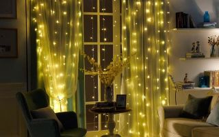 Voile LED : guirlandes accrochées sur la voyante