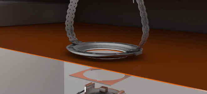 Montage sur un spot en tavan ouvert