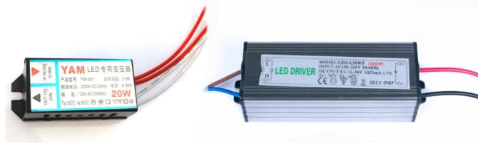 convertisseur pour lampes halogènes et driver pour stockage sur le corps d'éclairage