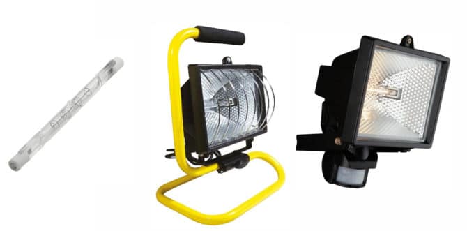 Lampe halogène linéaire et spots