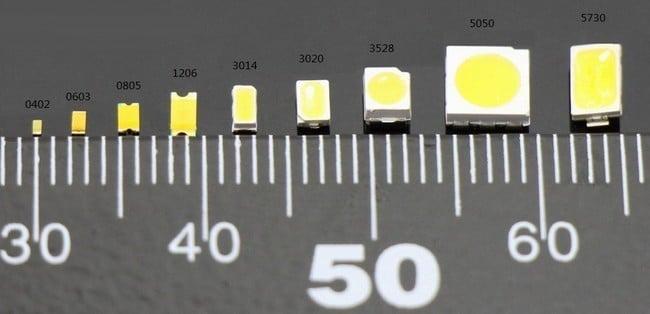 taille sur les diodes SMD