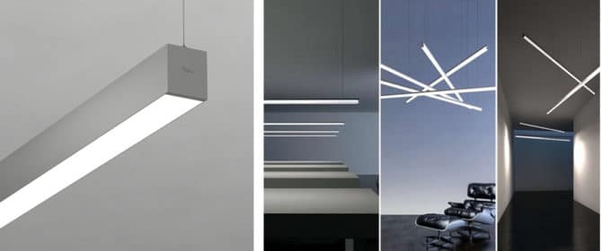 tige d'éclairage linéaire suspendue