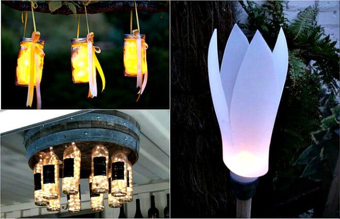  gradinski lampi à partir de matériaux de rebut