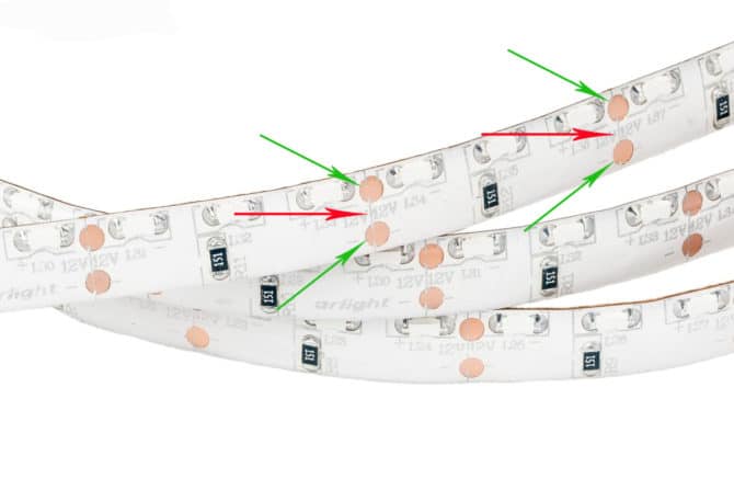 Découper l'endroit sur une page d'un ruban lumineux