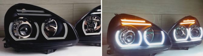 DRL sur le prior sous le format sur les yeux angéliques