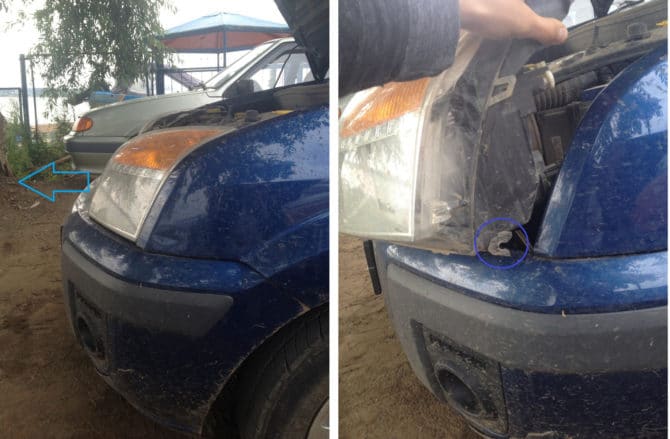 Suspendu au phare FF