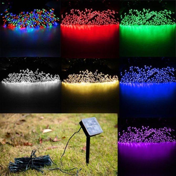 espèces de guirlandes brillent