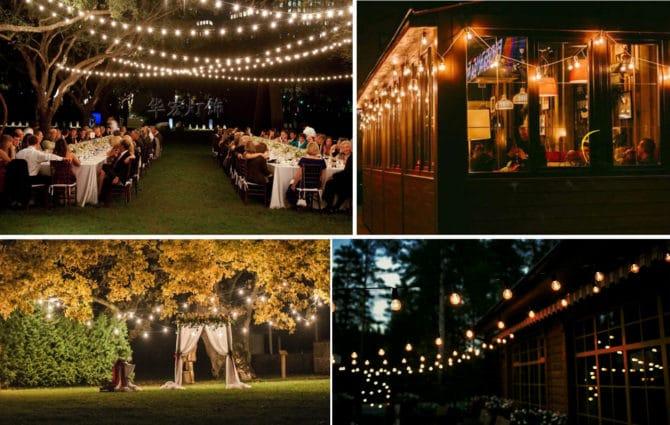 guirlandes en aménagement paysager