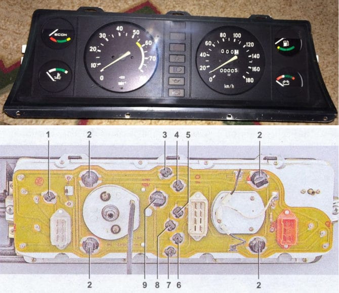 Tableau de commande VAZ 2107