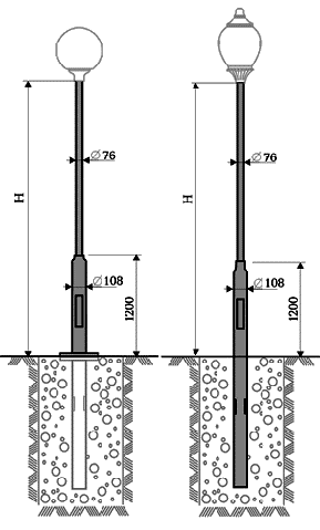 Montage sur lampadaire