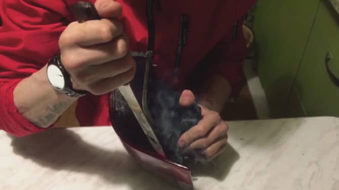 Démontage sur lampata au couteau