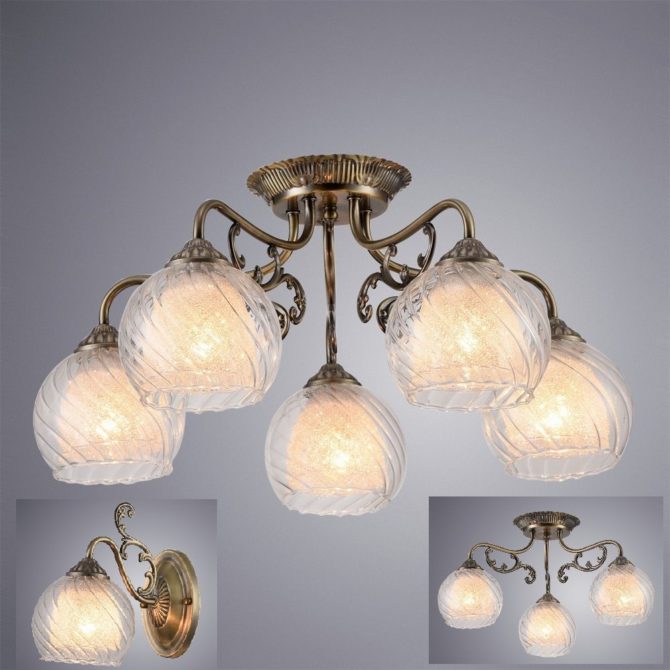 Izbor sur tavanni lampi et polylei dans la chambre de style Art Nouveau