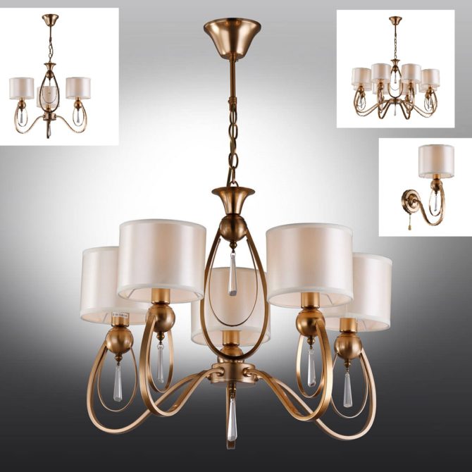 Izbor sur tavanni lampi et polylei dans la chambre de style Art Nouveau