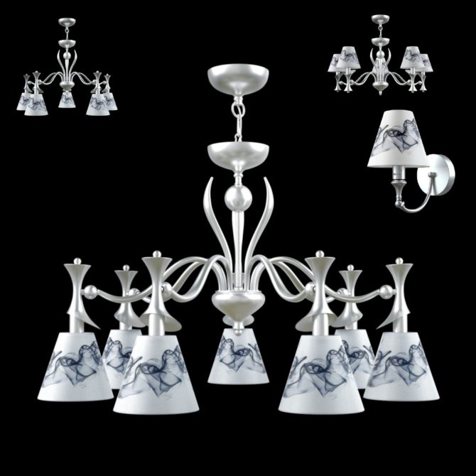 Izbor sur tavanni lampi et polylei dans la chambre de style Art Nouveau