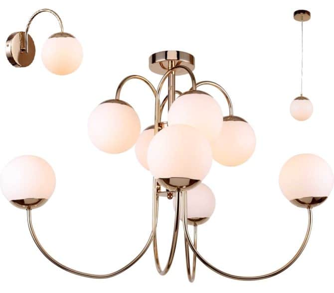 Izbor sur tavanni lampi et polylei dans la chambre de style Art Nouveau