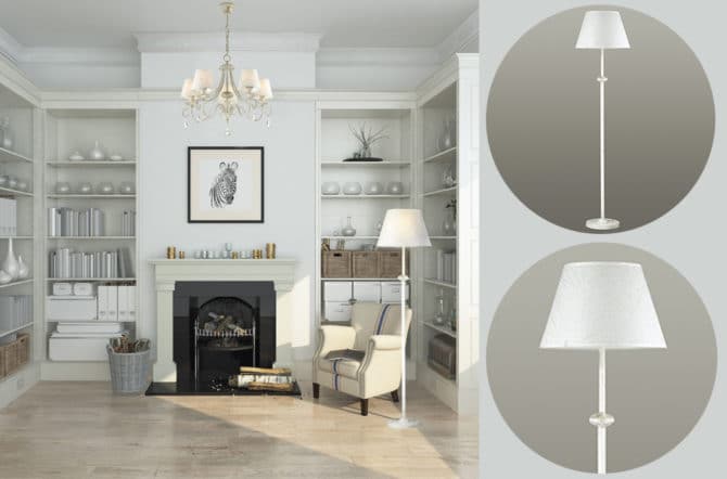 Lampe de foyer Lumion Blanche 3686/1F