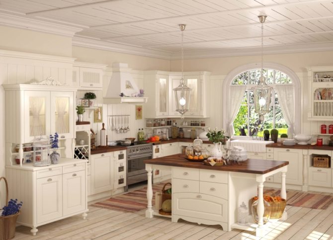 Polilei et lampes pour la cuisine vv fresque style Provence