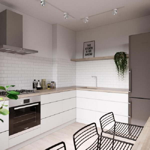 Eclairage de la cuisine avec une lampe