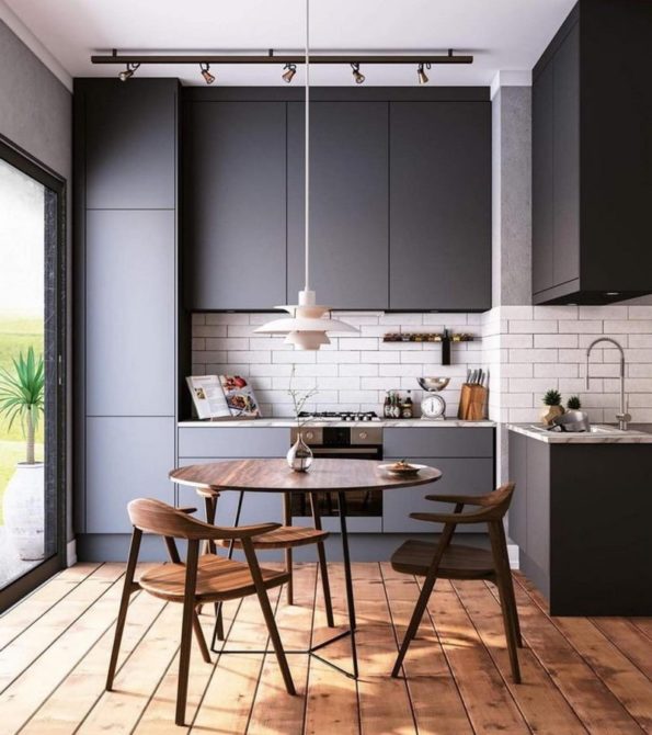 Eclairage de la cuisine avec une lampe