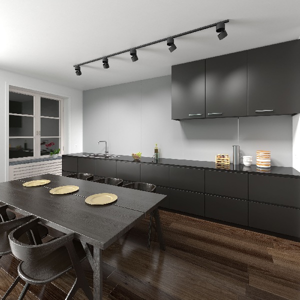 Eclairage de la cuisine avec une lampe